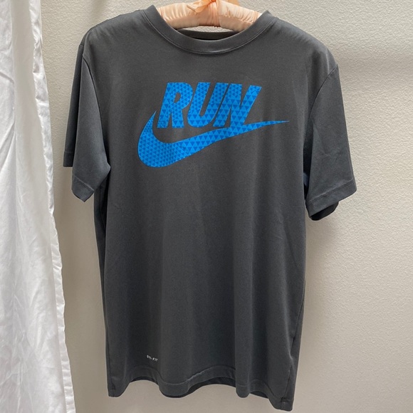 Nike Other - Men’s Nike Dri-Fit “RUN” blue and grey running t-shirt. Size medium.
